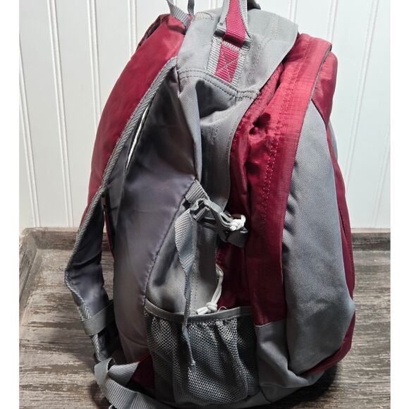 Outdoor Products Gray Maroon Multi Compartment Backpack Padded Straps - Picture 4 of 7